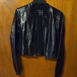 Guess Black Leather Motorcycle Jacket